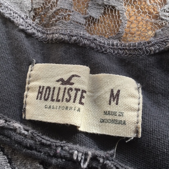 Holister M Gray Lace Jersey racer back shirt - Picture 4 of 4